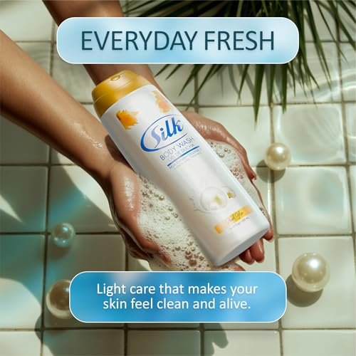 SILK Moisturizing Body Wash – Daily Hydrating Shower Gel & Foaming Cleanser with Vitamin E & Glycerin, Rich Lather for Dry Skin, Pearl Glow Scent, 16.9 Fl Oz - görsel 8