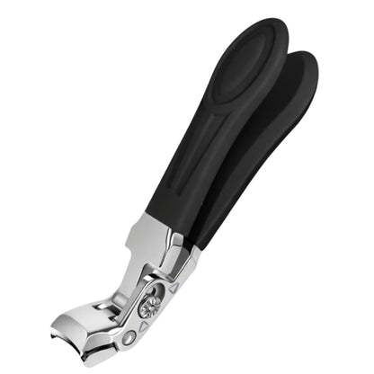 Professional Sapphire Black Angled Nail Clippers for Seniors – 5'' Elegant Thick Toenail Clipper with Nail File, Ultra-Sharp Blades, Nail Catcher, Easy Grip & Safe Home Manicure & Pedicure Care Tool Avelisse