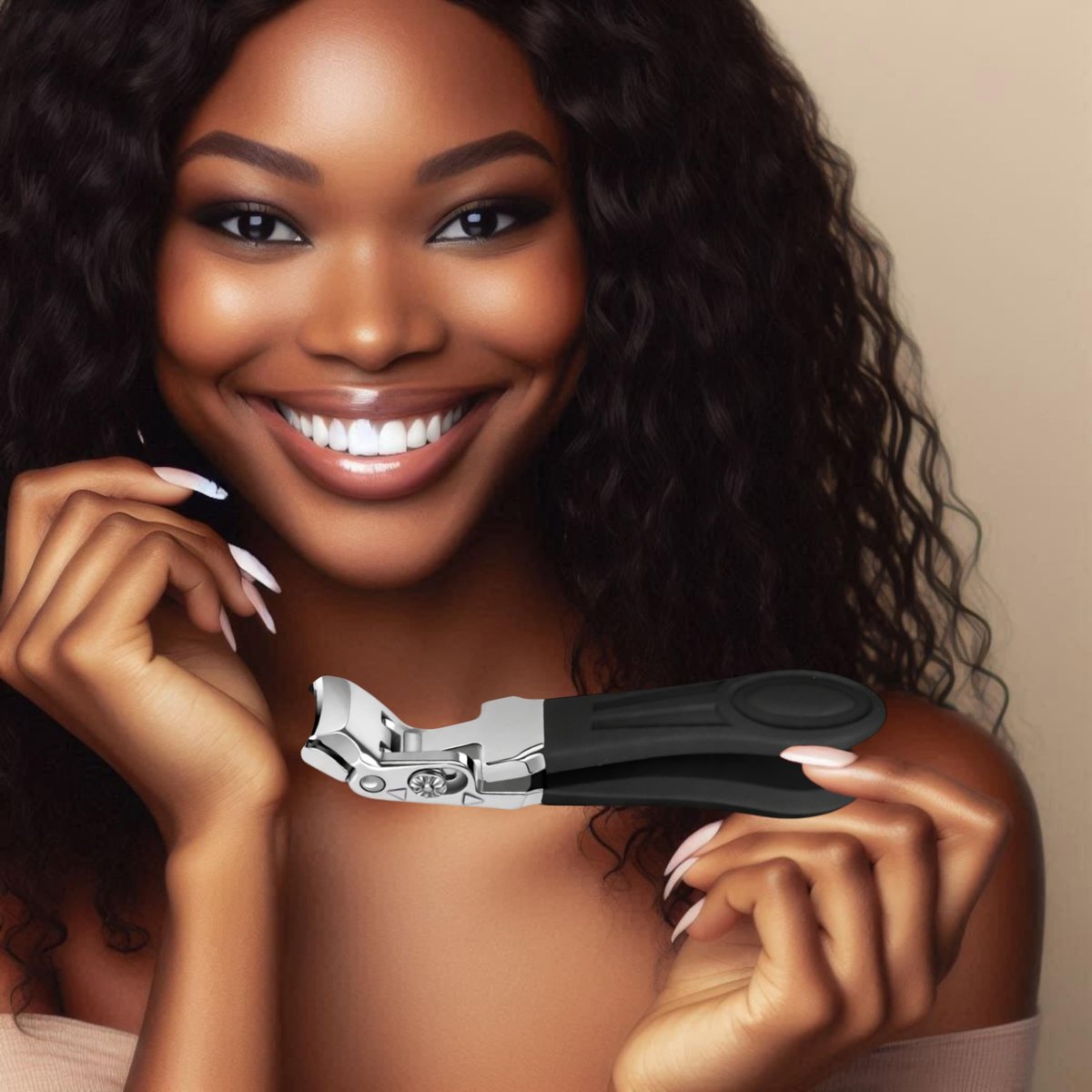 Professional Sapphire Black Angled Nail Clippers for Seniors – 5'' Elegant Thick Toenail Clipper with Nail File, Ultra-Sharp Blades, Nail Catcher, Easy Grip & Safe Home Manicure & Pedicure Care Tool Avelisse