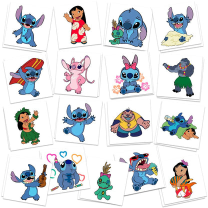 Stitch Party Supplies: 34-Piece Temporary Tattoos for Goody Bags & Treat Bag Stuffers – Removable Tattoo Stickers for Stitch Birthday Decorations
