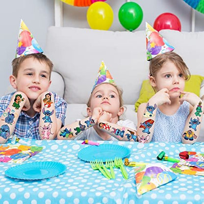 Stitch Party Supplies: 34-Piece Temporary Tattoos for Goody Bags & Treat Bag Stuffers – Removable Tattoo Stickers for Stitch Birthday Decorations