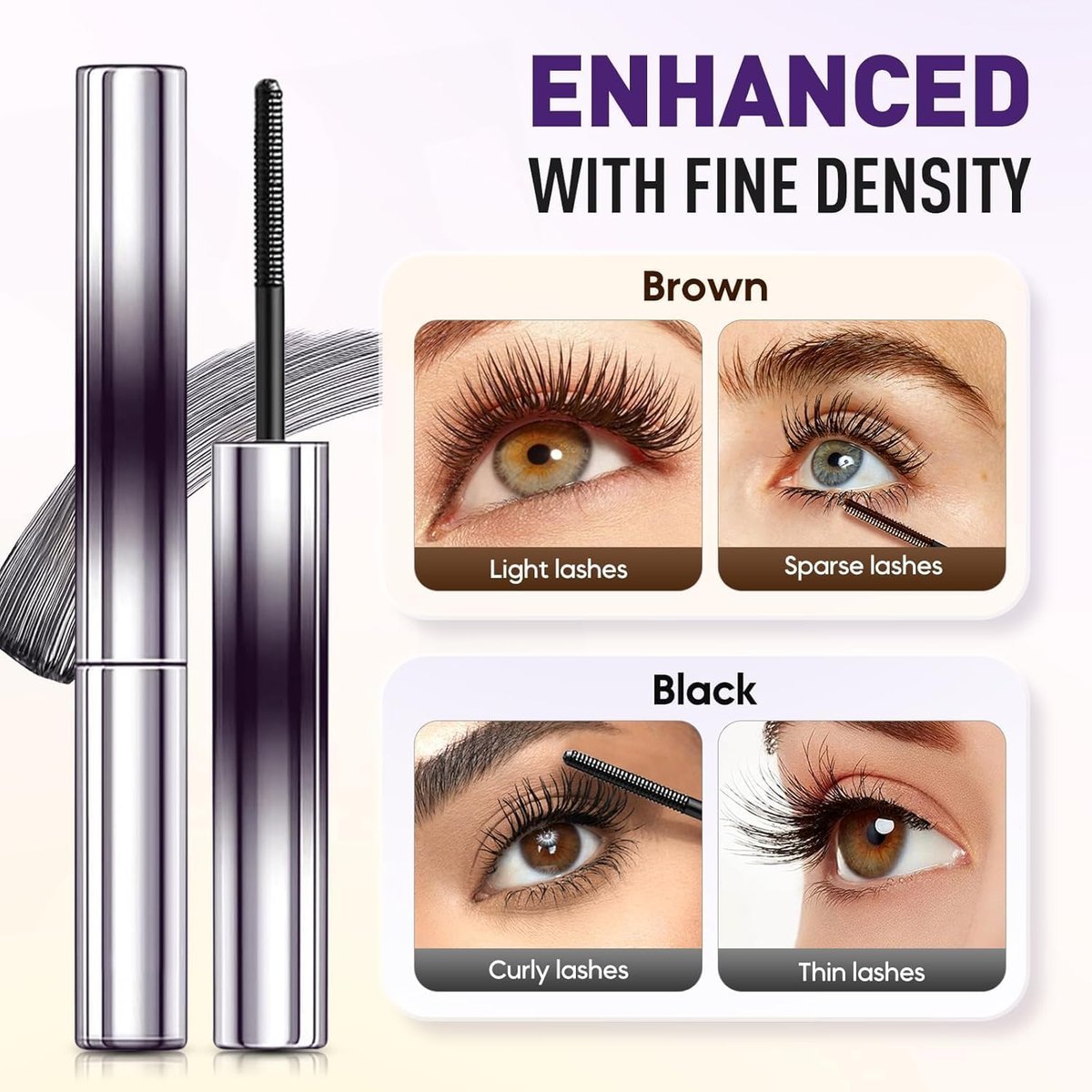 Iron Wands Rod Mascara - 3D Curling Eyelash Iron, Washable Waterproof Brushless Wand Mascara, Long Lasting Lash Extensions, No Flaking, No Clumping (Black) - görsel 9