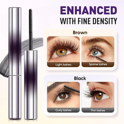 Iron Wands Rod Mascara - 3D Curling Eyelash Iron, Washable Waterproof Brushless Wand Mascara, Long Lasting Lash Extensions, No Flaking, No Clumping (Black)