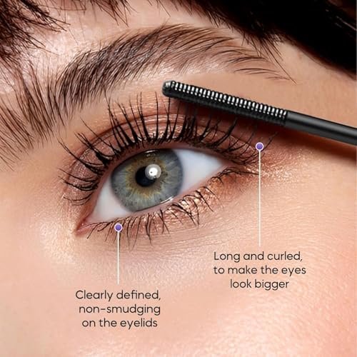 Iron Wands Rod Mascara - 3D Curling Eyelash Iron, Washable Waterproof Brushless Wand Mascara, Long Lasting Lash Extensions, No Flaking, No Clumping (Black) - görsel 12