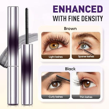 Iron Wands Rod Mascara - 3D Curling Eyelash Iron, Washable Waterproof Brushless Wand Mascara, Long Lasting Lash Extensions, No Flaking, No Clumping (Black)