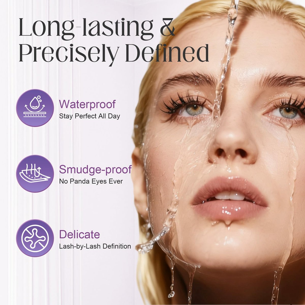 awrose Iron Wand Mascara - 5D Curling Eyelash Iron Mascara with Washable Metal Wands, Waterproof, Smudge Proof, Long-lasting Black Mascara for Volume and Length Avelisse