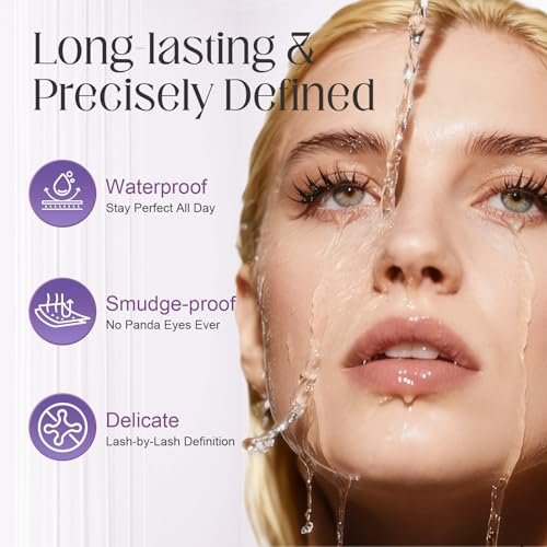 awrose Iron Wand Mascara - 5D Curling Eyelash Iron Mascara with Washable Metal Wands, Waterproof, Smudge Proof, Long-lasting Black Mascara for Volume and Length Avelisse