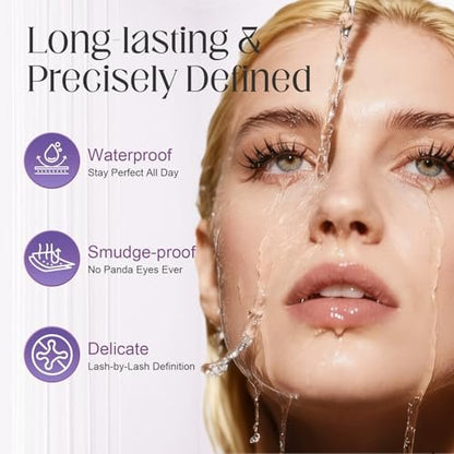 awrose Iron Wand Mascara - 5D Curling Eyelash Iron Mascara with Washable Metal Wands, Waterproof, Smudge Proof, Long-lasting Black Mascara for Volume and Length Avelisse