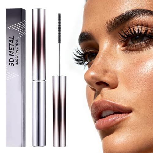 awrose Iron Wand Mascara - 5D Curling Eyelash Iron Mascara with Washable Metal Wands, Waterproof, Smudge Proof, Long-lasting Black Mascara for Volume and Length Avelisse