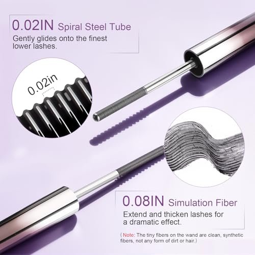 awrose Iron Wand Mascara - 5D Curling Eyelash Iron Mascara with Washable Metal Wands, Waterproof, Smudge Proof, Long-lasting Black Mascara for Volume and Length Avelisse