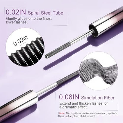 awrose Iron Wand Mascara - 5D Curling Eyelash Iron Mascara with Washable Metal Wands, Waterproof, Smudge Proof, Long-lasting Black Mascara for Volume and Length Avelisse
