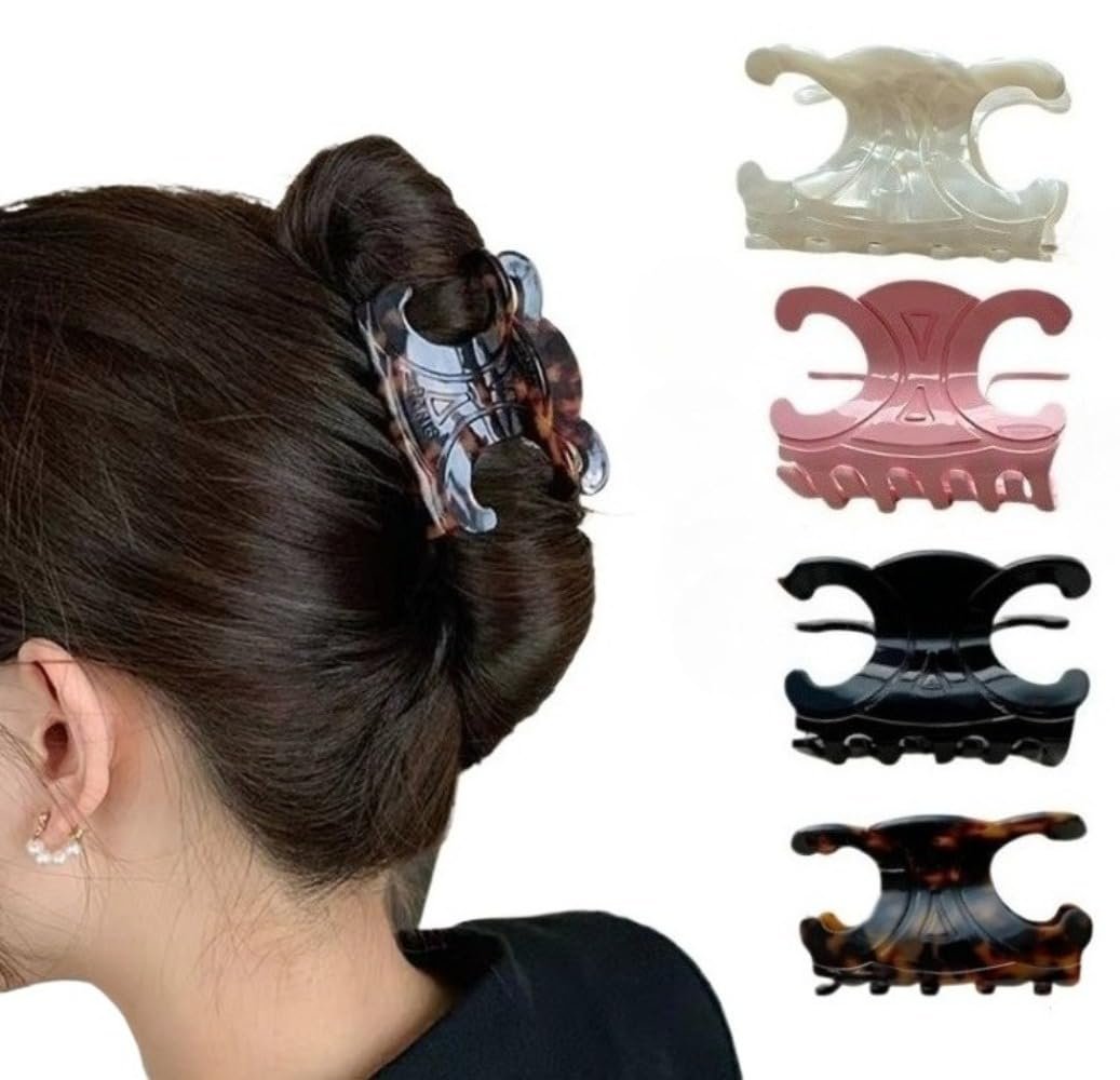 Medium-Sized Acetate Hair Clips for Women – Secure Hold, Perfect Updos – 4 Pack White Avelisse