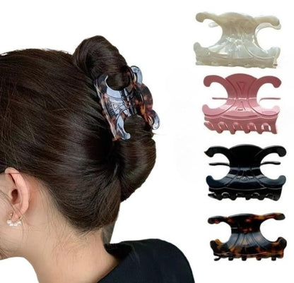 Medium-Sized Acetate Hair Clips for Women – Secure Hold, Perfect Updos – 4 Pack White Avelisse