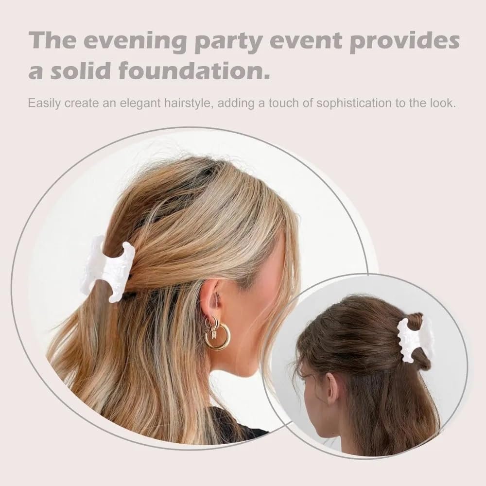 Medium-Sized Acetate Hair Clips for Women – Secure Hold, Perfect Updos – 4 Pack White Avelisse