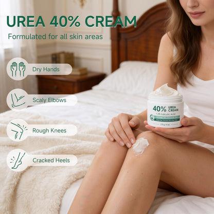FAMIKYA 40% Urea Cream for Feet Maximum Strength - Foot Cream for Dry Cracked Heels with 2% Salicylic Acid, Moisturizer for Hands, Elbows, Knees, Rough Skin Avelisse