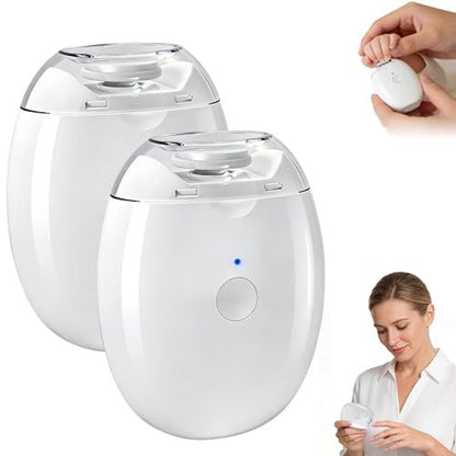2-Pack Universal Automatic Electric Nail Clipper & Grinder - 360° Silent Nail Trimmer with LED Light & 3 Speeds for Family