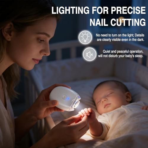 2-Pack Universal Automatic Electric Nail Clipper & Grinder - 360° Silent Nail Trimmer with LED Light & 3 Speeds for Family - görsel 6