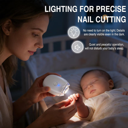 2-Pack Universal Automatic Electric Nail Clipper & Grinder - 360° Silent Nail Trimmer with LED Light & 3 Speeds for Family