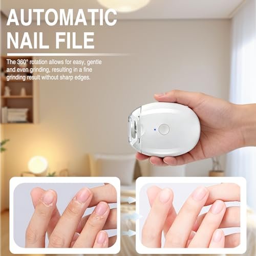 2-Pack Universal Automatic Electric Nail Clipper & Grinder - 360° Silent Nail Trimmer with LED Light & 3 Speeds for Family - görsel 4