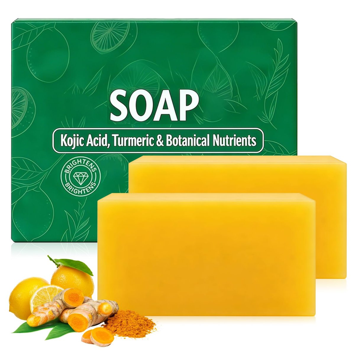 Stemsoul Turmeric Lemon Soap Bar - Deep Cleansing Superfood Skincare Set (2 Bars) Avelisse