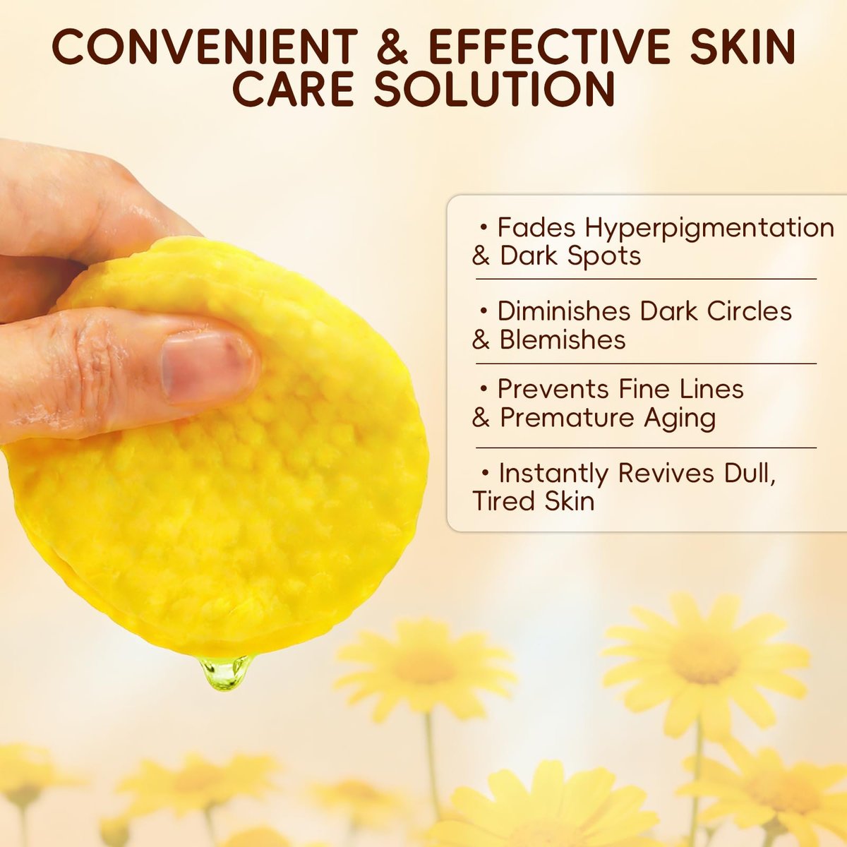 Turmeric Kojic Acid Cleansing Pads for Face – 60 Count Exfoliating & Brightening Facial Towelettes Avelisse