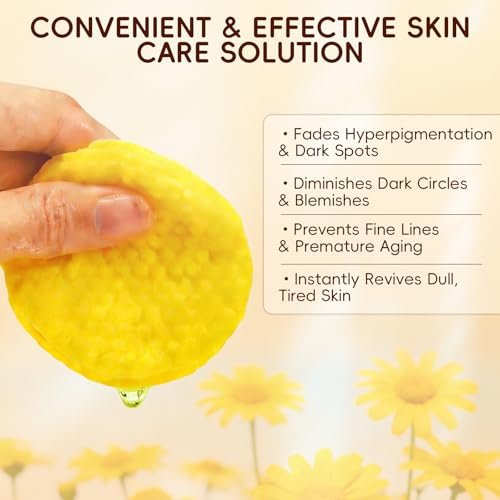 Turmeric Kojic Acid Cleansing Pads for Face – 60 Count Exfoliating & Brightening Facial Towelettes Avelisse