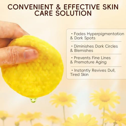 Turmeric Kojic Acid Cleansing Pads for Face – 60 Count Exfoliating & Brightening Facial Towelettes Avelisse
