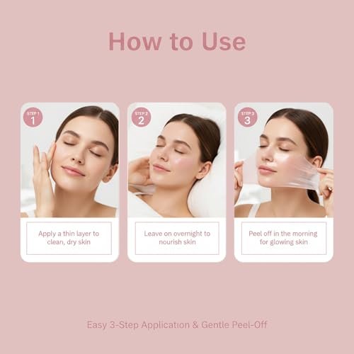 YURI BEAUTY Collagen Night Wrapping Mask – Overnight Glass Skin Peel Off Face Mask for Elasticity & Hydration, All Skin Types (2.53 fl.oz) Avelisse
