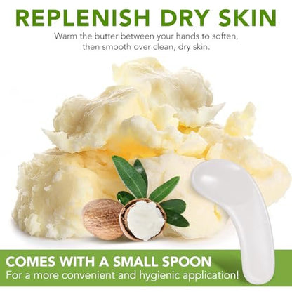 Pure Organic Shea Butter Raw, Unrefined Body & Face Butter - 100% Natural Moisturizer for Dry, Cracked Skin, Stretch Marks & Anti-Aging, 7.76 oz Avelisse
