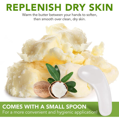 Pure Organic Shea Butter Raw, Unrefined Body & Face Butter - 100% Natural Moisturizer for Dry, Cracked Skin, Stretch Marks & Anti-Aging, 7.76 oz Avelisse