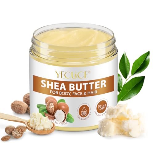 Pure Organic Shea Butter Raw, Unrefined Body & Face Butter - 100% Natural Moisturizer for Dry, Cracked Skin, Stretch Marks & Anti-Aging, 7.76 oz Avelisse