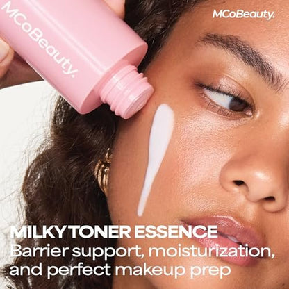 MCoBeauty Hydrate & Prepare Milky Toner - Ceramide & Hyaluronic Acid Toner Essence for Plump Dewy Glazed Skin - Calming Hydrating Face Milk - Makeup Prep for Dry Sensitive Skin - Vegan & Cruelty Free Avelisse