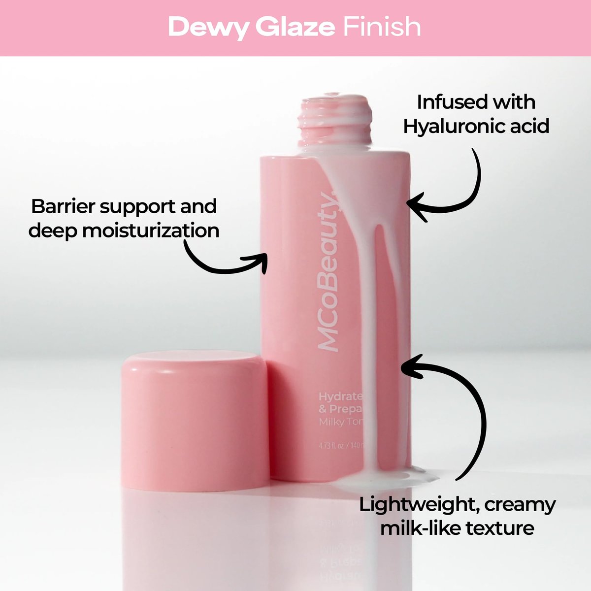 MCoBeauty Hydrate & Prepare Milky Toner - Ceramide & Hyaluronic Acid Toner Essence for Plump Dewy Glazed Skin - Calming Hydrating Face Milk - Makeup Prep for Dry Sensitive Skin - Vegan & Cruelty Free Avelisse