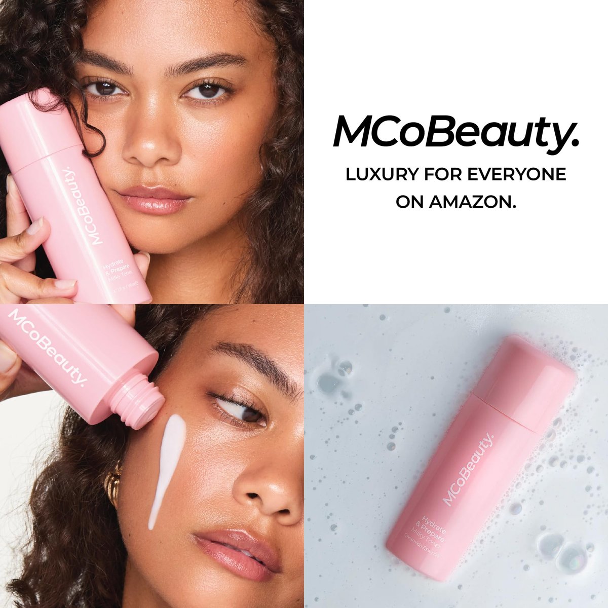 MCoBeauty Hydrate & Prepare Milky Toner - Ceramide & Hyaluronic Acid Toner Essence for Plump Dewy Glazed Skin - Calming Hydrating Face Milk - Makeup Prep for Dry Sensitive Skin - Vegan & Cruelty Free Avelisse