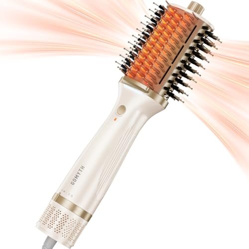 GOMYTH Upgraded 5-in-1 Blow Dryer Brush with Heated Comb - Volumizer Hair Dryer Brush for Wet & Dry Hair, Ideal for Thick Curly Hair, Salon Blowout, Frizz-Free Shiny Hair, Reduced Heat Damage - 70mm Avelisse