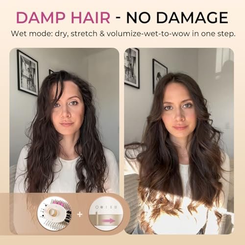 GOMYTH Upgraded 5-in-1 Blow Dryer Brush with Heated Comb - Volumizer Hair Dryer Brush for Wet & Dry Hair, Ideal for Thick Curly Hair, Salon Blowout, Frizz-Free Shiny Hair, Reduced Heat Damage - 70mm Avelisse