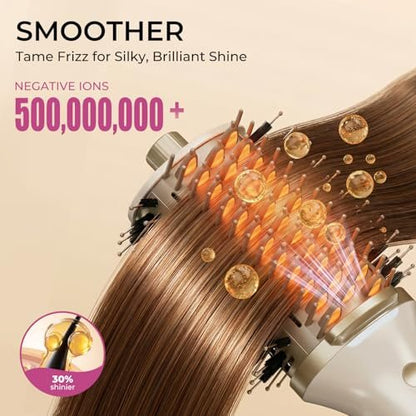 GOMYTH Upgraded 5-in-1 Blow Dryer Brush with Heated Comb - Volumizer Hair Dryer Brush for Wet & Dry Hair, Ideal for Thick Curly Hair, Salon Blowout, Frizz-Free Shiny Hair, Reduced Heat Damage - 70mm Avelisse