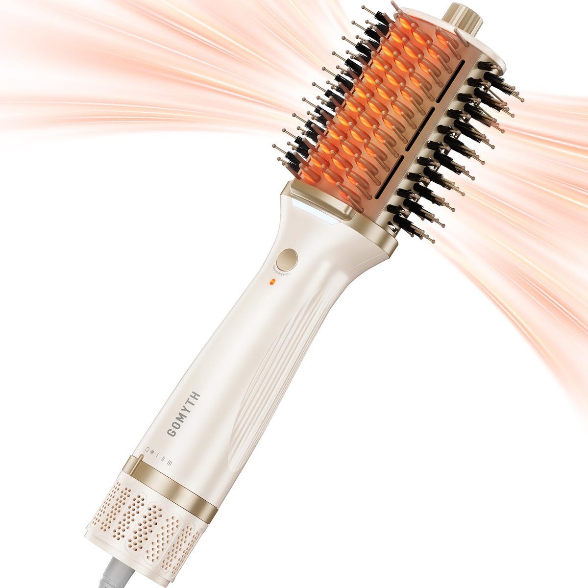 GOMYTH Upgraded 5-in-1 Blow Dryer Brush with Heated Comb - Volumizer Hair Dryer Brush for Wet & Dry Hair, Ideal for Thick Curly Hair, Salon Blowout, Frizz-Free Shiny Hair, Reduced Heat Damage - 70mm Avelisse