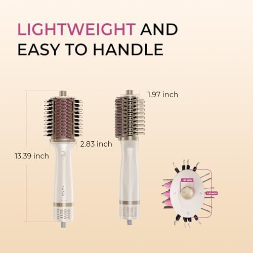 GOMYTH Upgraded 5-in-1 Blow Dryer Brush with Heated Comb - Volumizer Hair Dryer Brush for Wet & Dry Hair, Ideal for Thick Curly Hair, Salon Blowout, Frizz-Free Shiny Hair, Reduced Heat Damage - 70mm Avelisse