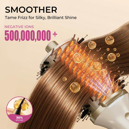 GOMYTH Upgraded 5-in-1 Blow Dryer Brush with Heated Comb - Volumizer Hair Dryer Brush for Wet & Dry Hair, Ideal for Thick Curly Hair, Salon Blowout, Frizz-Free Shiny Hair, Reduced Heat Damage - 70mm Avelisse