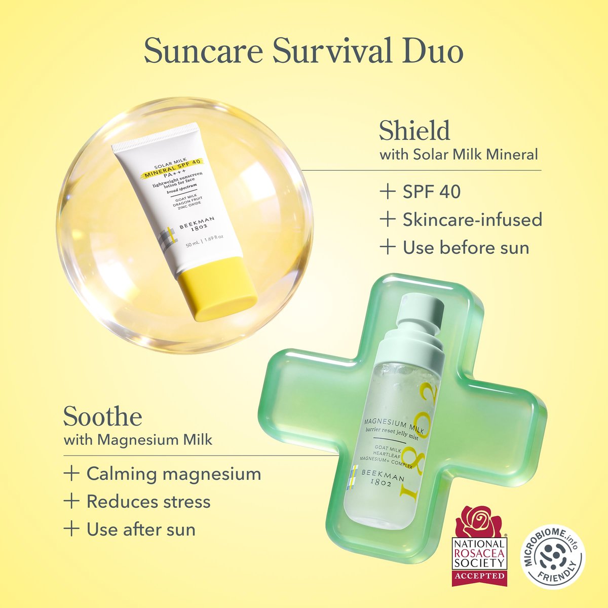 Beekman 1802 Solar Milk Mineral Sunscreen SPF 40 PA+++ - Lightweight Zinc Oxide Face Sunscreen, Broad Spectrum UVA/UVB Protection, Non-Greasy, Fragrance Free, 1.69 fl oz Avelisse