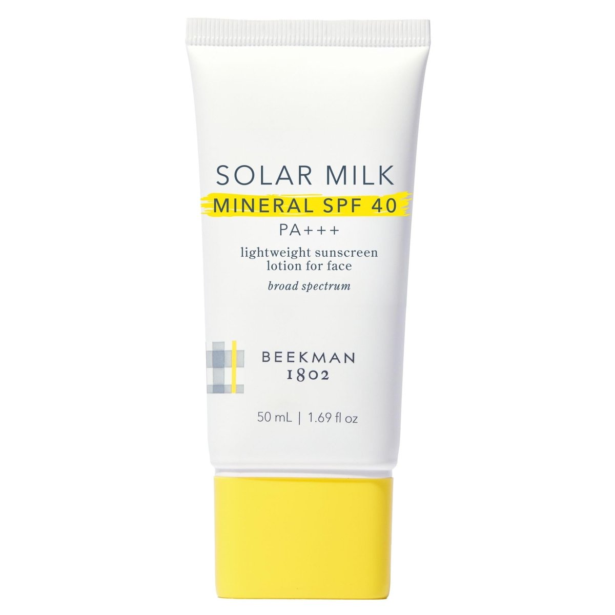 Beekman 1802 Solar Milk Mineral Sunscreen SPF 40 PA+++ - Lightweight Zinc Oxide Face Sunscreen, Broad Spectrum UVA/UVB Protection, Non-Greasy, Fragrance Free, 1.69 fl oz Avelisse