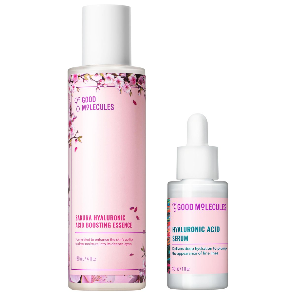 Good Molecules Hyaluronic Acid Serum and Sakura Essence Duo – Hydrating Skincare Set (30ml Serum + 100ml Essence) for All Skin Types Avelisse