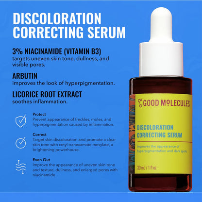 Good Molecules Brightening Skincare Duo – Dark Spot Correcting Bar & Discoloration Serum for Face and Body