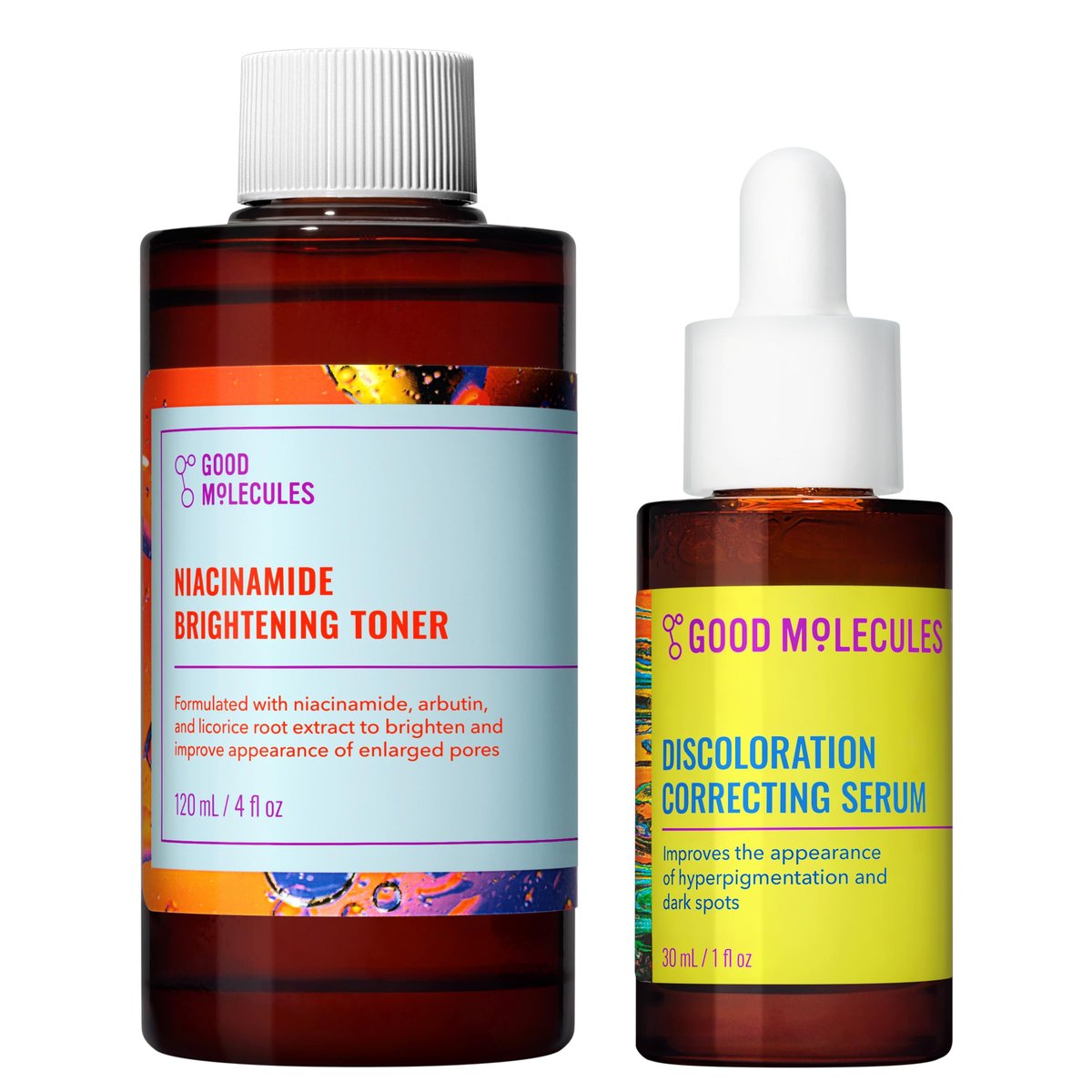 Good Molecules Blemish Scar & Discoloration Set: Niacinamide Brightening Toner 120ml + Discoloration Correcting Serum 30ml Avelisse