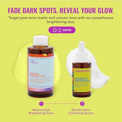 Good Molecules Blemish Scar & Discoloration Set: Niacinamide Brightening Toner 120ml + Discoloration Correcting Serum 30ml Avelisse