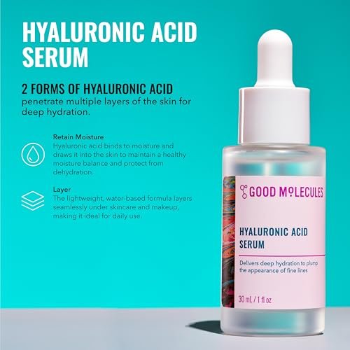 Good Molecules Daily Skincare Routine Set – Hydrating Cleanser, Niacinamide Toner, Hyaluronic Acid Serum, Moisturizer & Eye Gel (5-Piece Kit) Avelisse