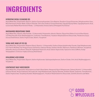 Good Molecules Daily Skincare Routine Set – Hydrating Cleanser, Niacinamide Toner, Hyaluronic Acid Serum, Moisturizer & Eye Gel (5-Piece Kit) Avelisse