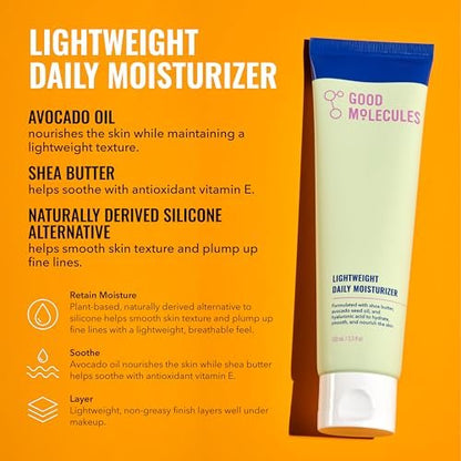 Good Molecules Daily Skincare Routine Set – Hydrating Cleanser, Niacinamide Toner, Hyaluronic Acid Serum, Moisturizer & Eye Gel (5-Piece Kit) Avelisse