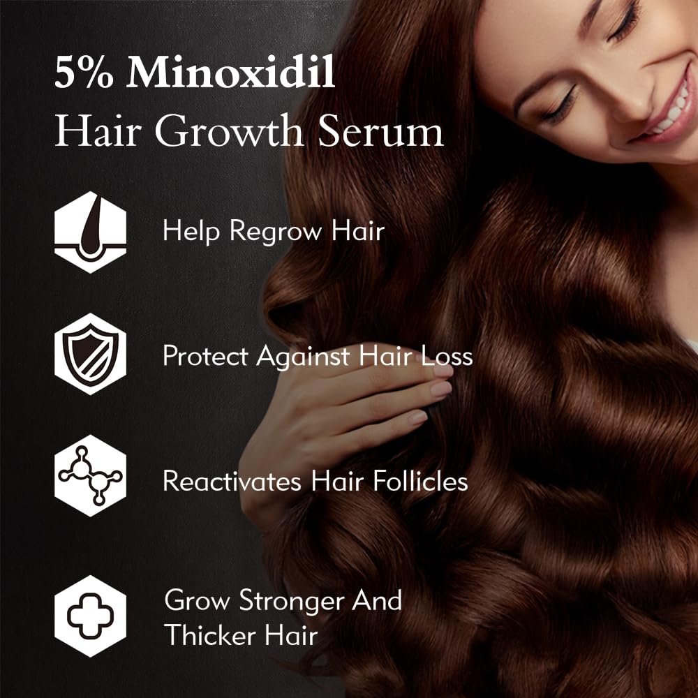 Ruahouine Hair Growth Treatment – 5% Minoxidil & Biotin Serum for Thicker, Longer Hair – Prevents Hair Loss & Thinning for Men and Women – 2.11 fl oz - görsel 11